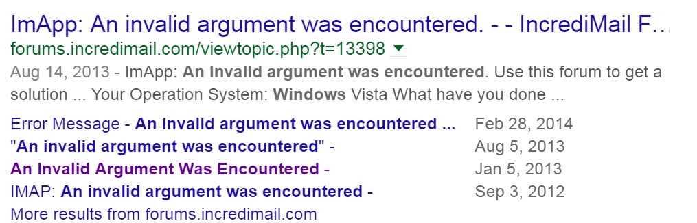 Solved ImApp An invalid argument was encountered